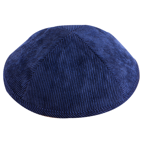 Corduroy Kippah 19 Cm- Dark Blue