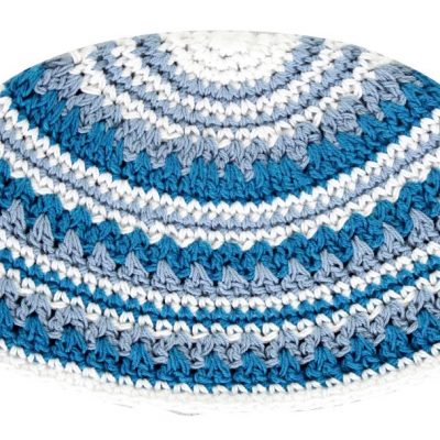 כיפה פריק 23 ס"מ תכלת-אפור