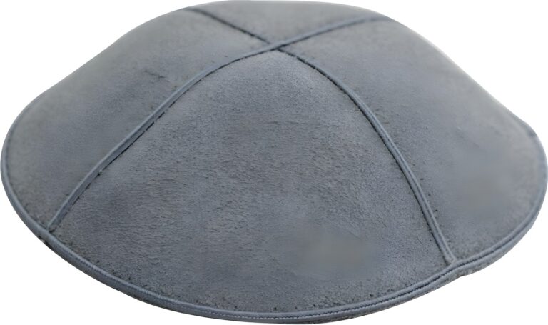Suede Kippah 14 cm- Gray - Dark Gray