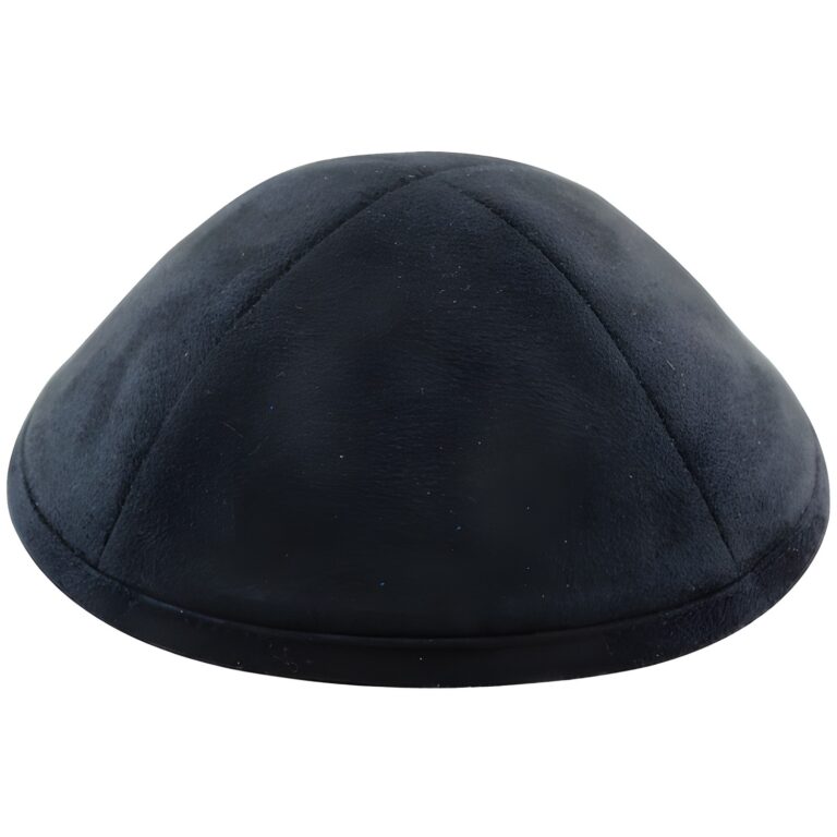 Ultra Suede Kippah 18 cm- with Pin Spot- Black