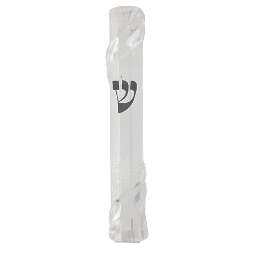 Plastic Transparent Mezuzah With Rubber Cork 15 Cm - "jerusalem"