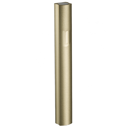 Aluminium Mezuzah 10 Cm- Dotted Design In Gold