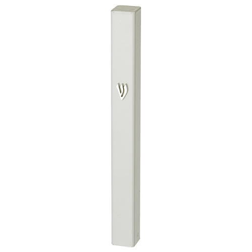 Aluminum Mezuzah 15cm- White