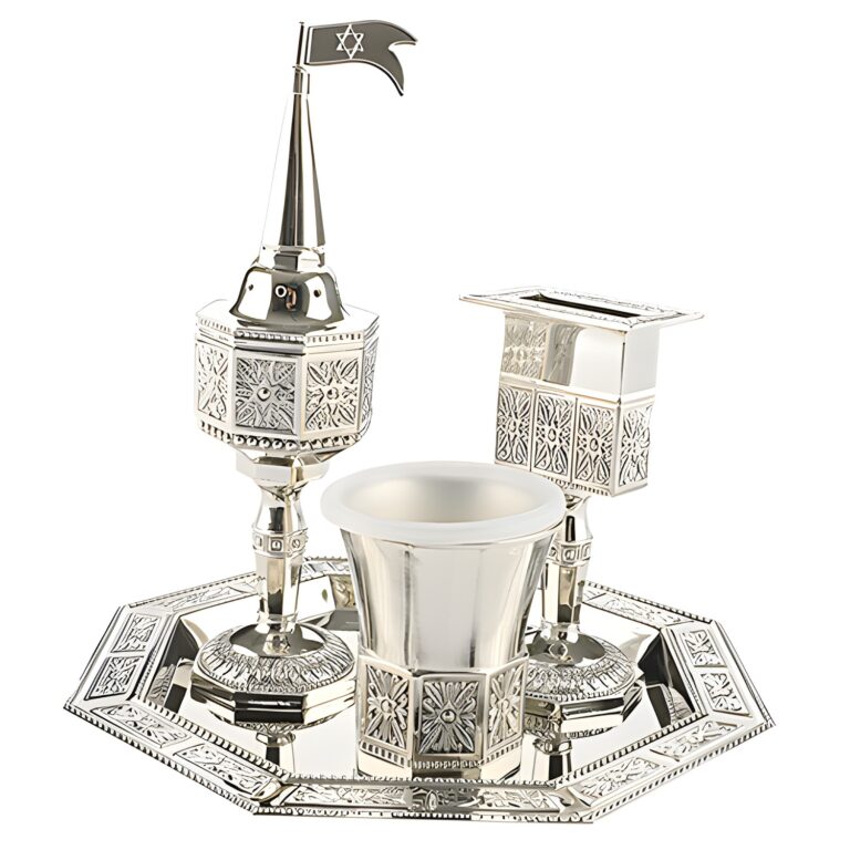 Nickel Octagon Havdalah Set 4 pcs