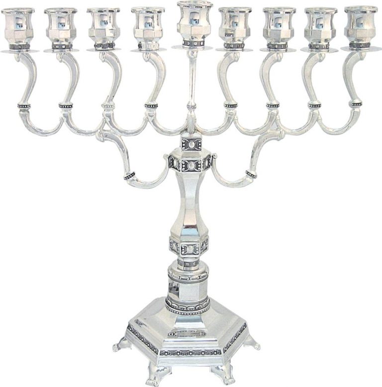Elegant Silver Plated "Diamond" Menorah 36 cm