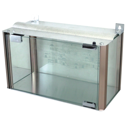 An Aluminium And Glass Menorah Box 42x50x26 Cm - Copper Profiles