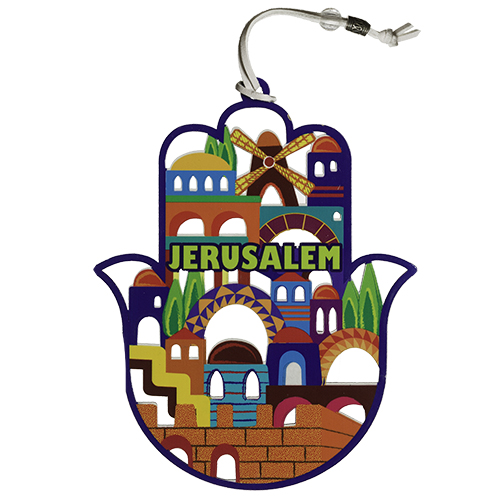 Colorful Hamsa "jerusalem" Design 17 Cm