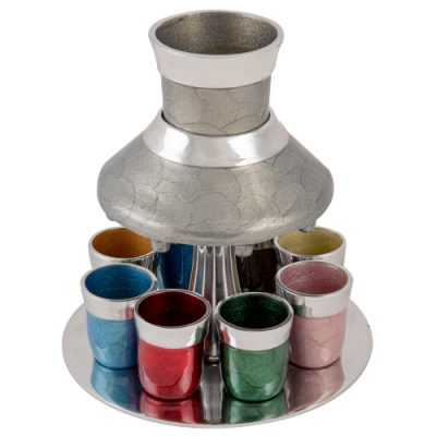 Aluminum Wine Fountain With 8 Small Cups 21 Cm - Colorful