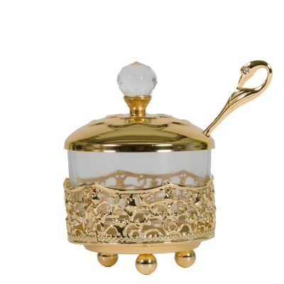 Golden Filigree Honey Dish