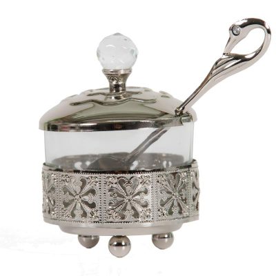 Silvered Filigree Honey Dish