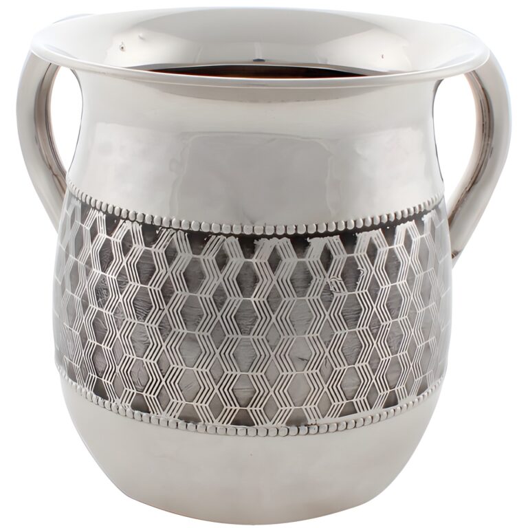 Stainless Steel Washing Cup 13cm- Silver Dotted Design