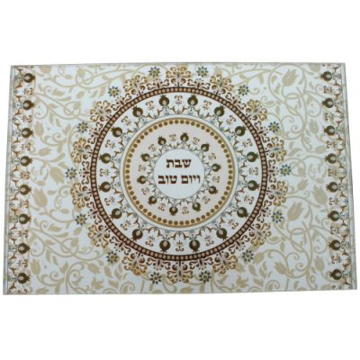 Reinforced Thick Glass Challah Tray 25x37 cm - Brown