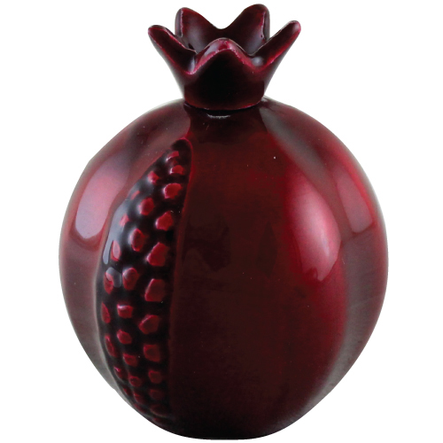 Aluminium With Dark Red Enameled Pomegranate 8.5x7 Cm