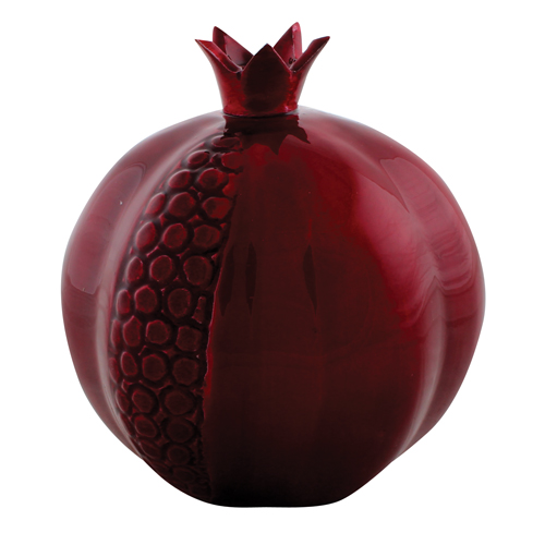 Aluminium With Dark Red Enameled Pomegranate 14 Cm