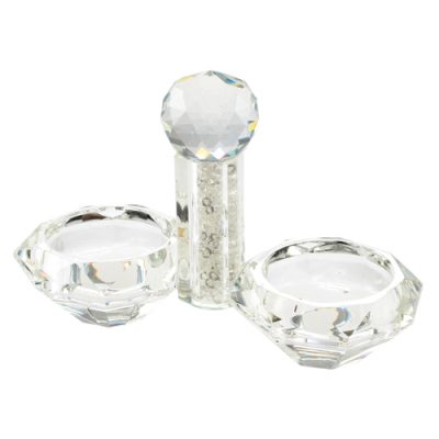 Crystal Salt Shaker 9.5*13.5 cm with Clear Glass Chips