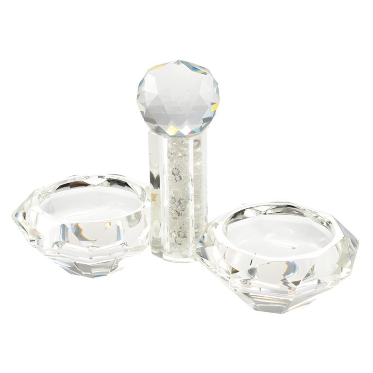 Crystal Salt Shaker 9.5*13.5 cm with Clear Glass Chips