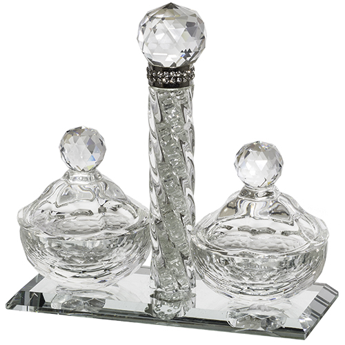Crystal Salt Holders 14 cm with Cover