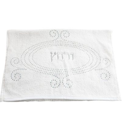 A Pair of White Hand Towels with Fancy Stones