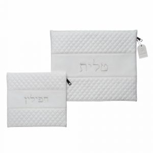 סט טלית תפילין דמוי עור עם ריקמה 3629 ס"מ