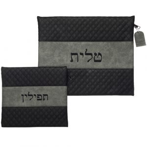 807 סט טלית תפילין דמוי עור עם ריקמה 3629 ס"מ