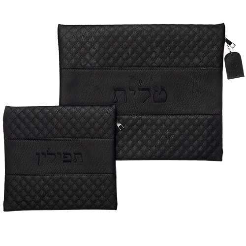 Leatherette Talit - Tefilin Set 36*29 cm with Embroidery