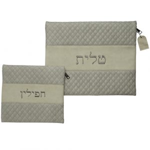סט טלית תפילין דמוי עור עם ריקמה 3629 ס"מ
