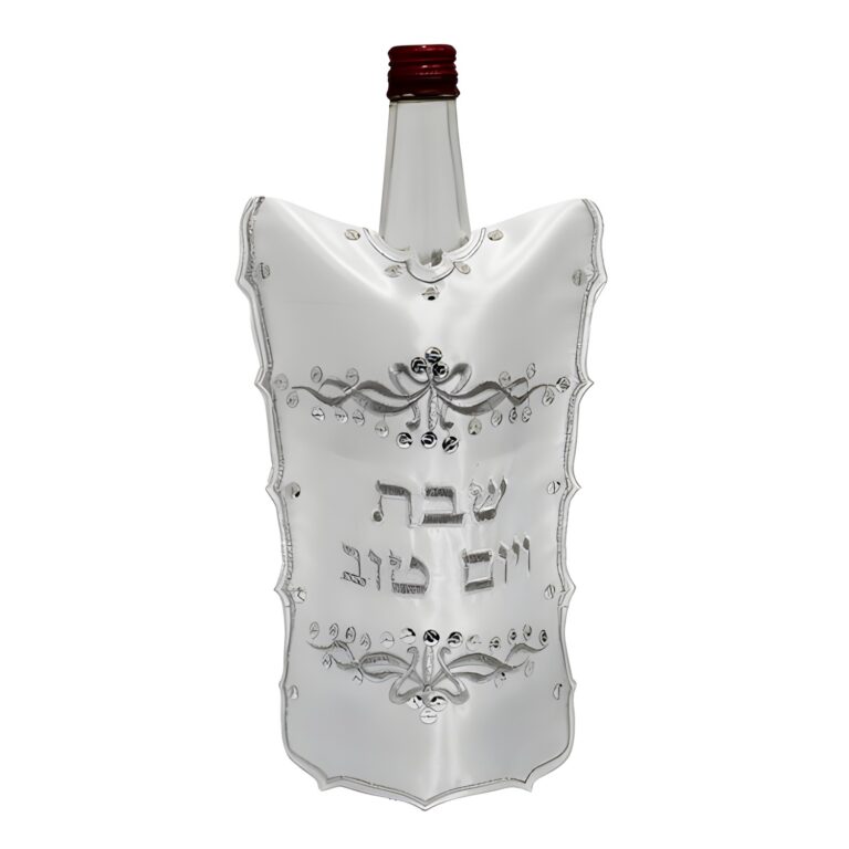 כיסוי סטן לבקבוק יין בעיצוב "מעוטר" 26 ס"מ