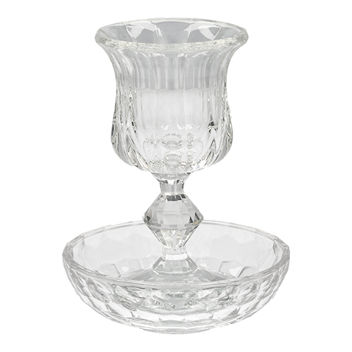 Crystal Kiddush Cup 18 Cm With White Stones