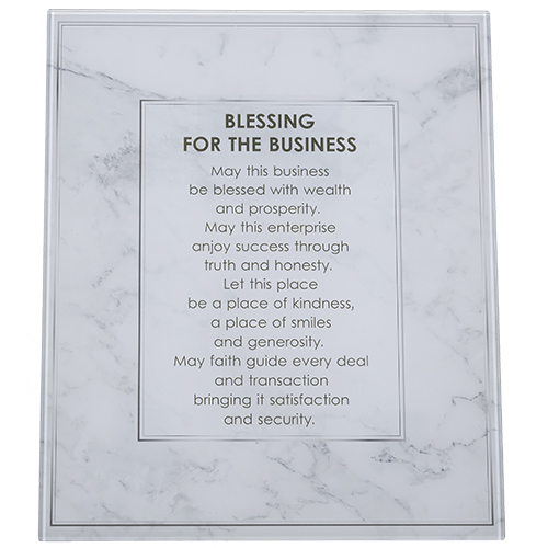 Reinforced Glass Blessing For Wall Hanging 36*30cm- English Business Blessing