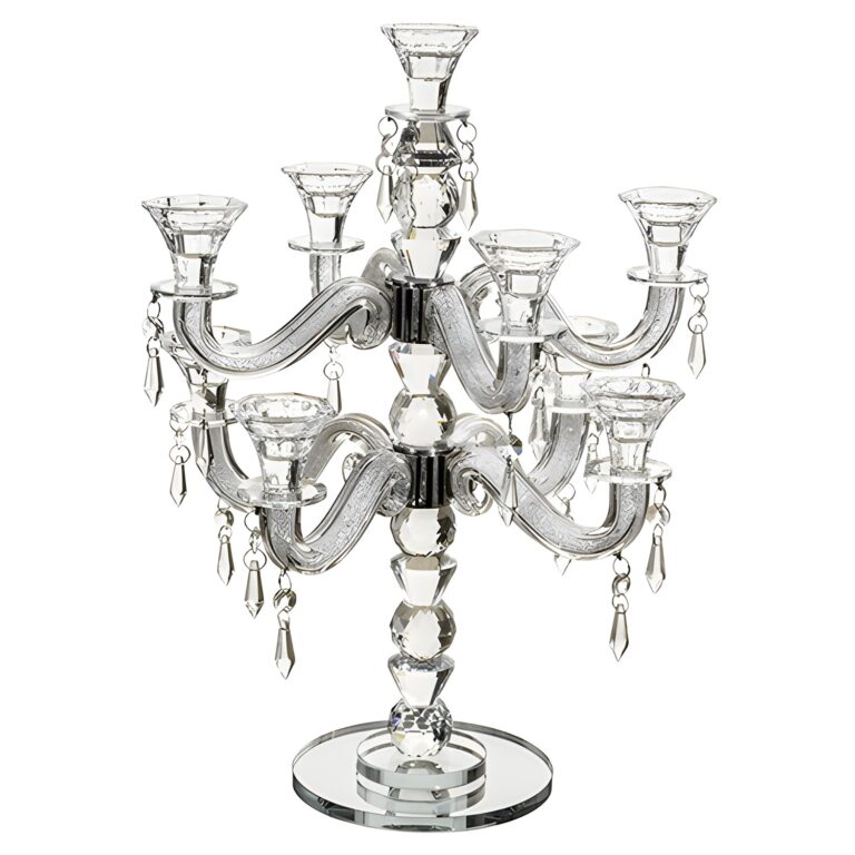 Crystal 9 Branch Candlesticks 60 Cm