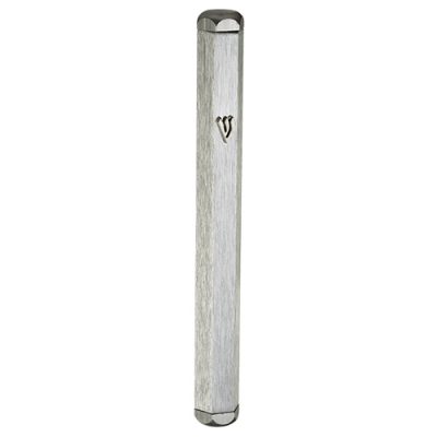 Aluminum Mezuzah 10 cm- Silver - Glossy