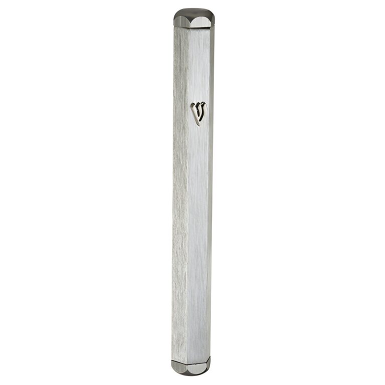 Aluminum Mezuzah 10 cm- Silver - Glossy