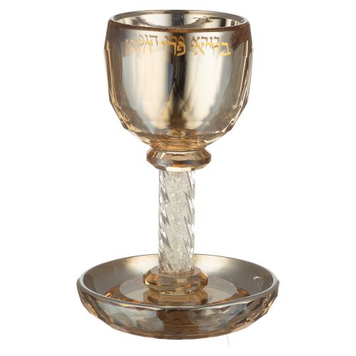 CRYSTAL KIDDUSH CUP 16 CM WITH STONES contain 100ml / 3.4oz