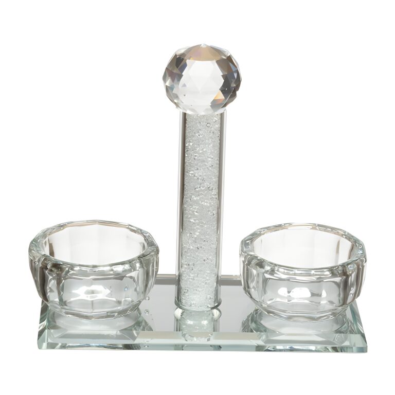 Crystal Salt & Pepper Holders 12*11 cm with Glass Chips