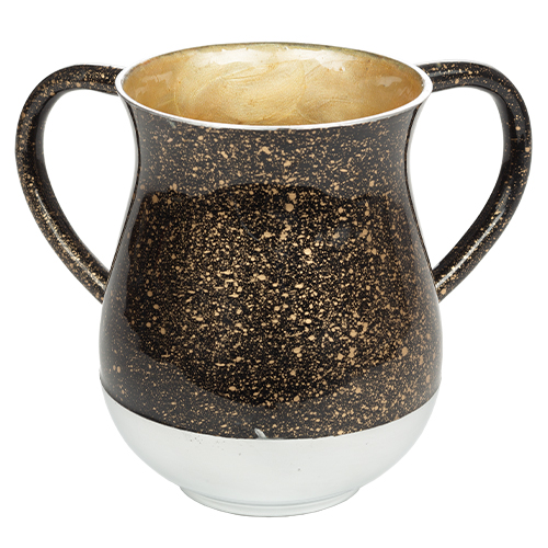 Aluminium Washing Cup 13 cm - Black and Gold