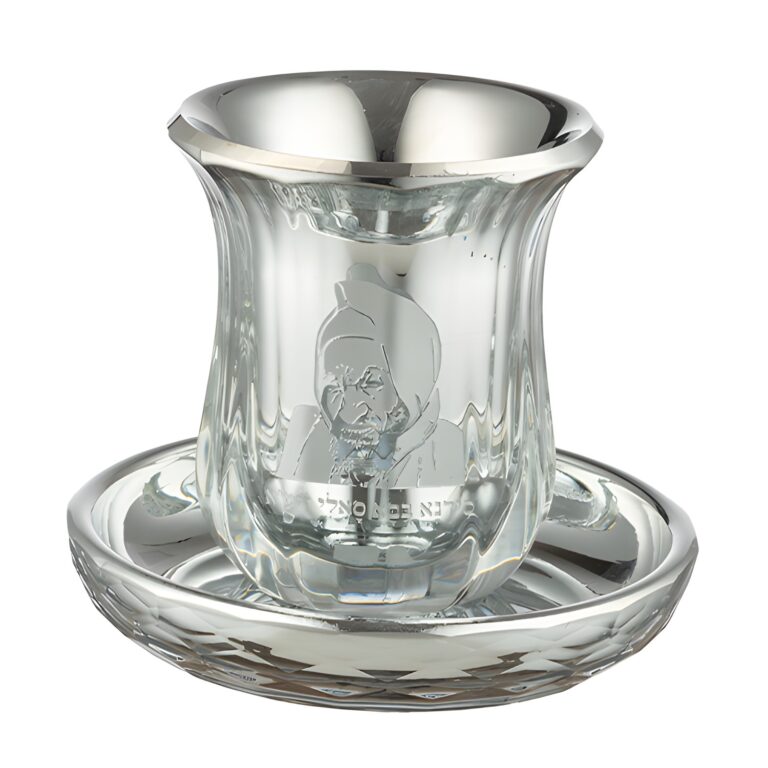 Crystal Kiddush Cup Without Stem "Baba Sali" 9 cm Contain 100ml // 3.4oz