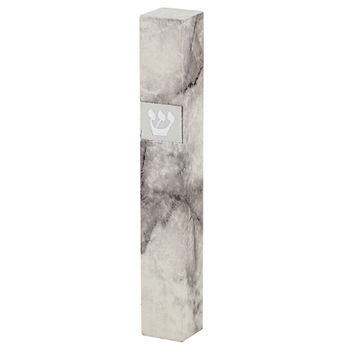 Wood Mezuzah 12 cm- "Gray Marble"