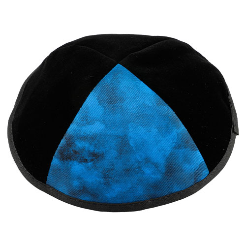 Velvet Plush Black Kippah 4 Parts