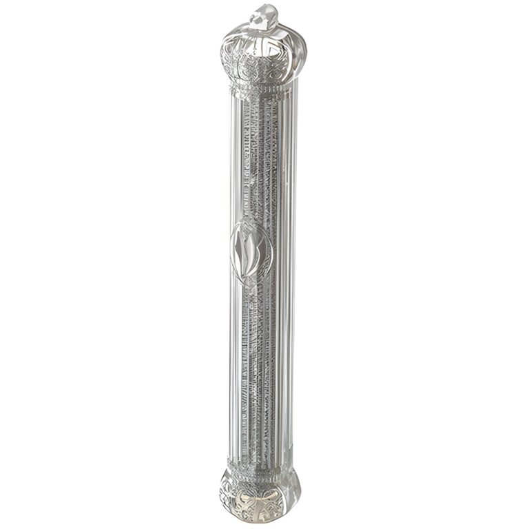 Plastic Mezuzah with Rubber Cork 15 Cm-brown Wood Design