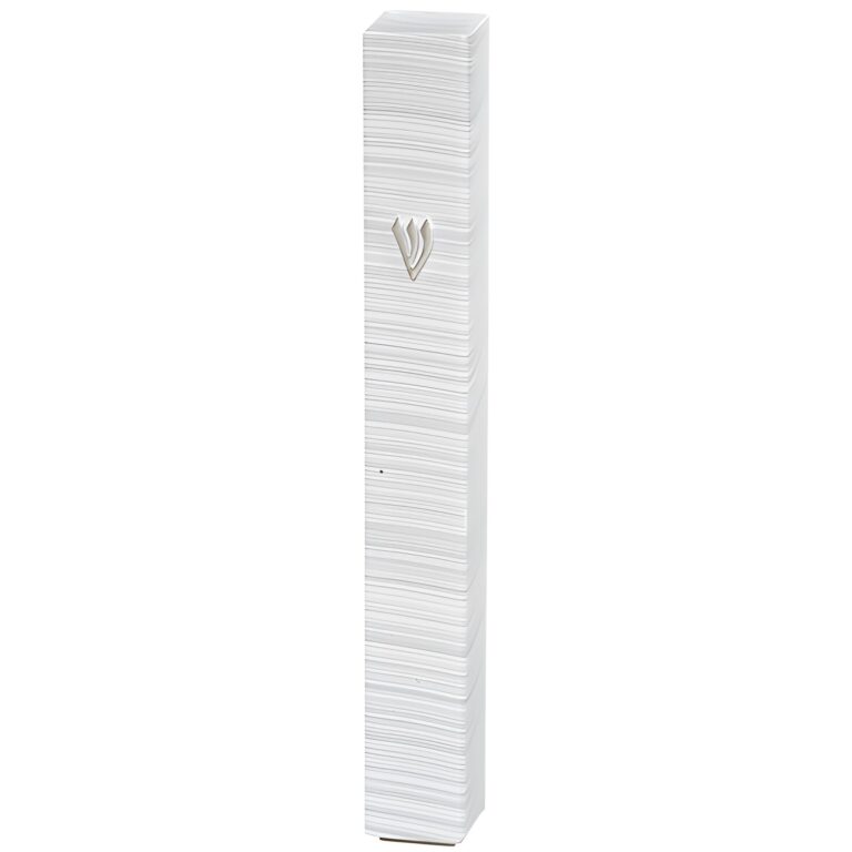 Plastic Mezuzah with Rubber Cork 15 cm 3d Metal Painted - Silver