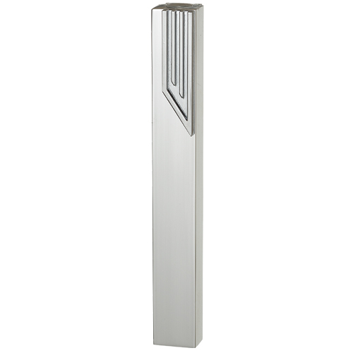 Aluminum Mezuzah 12 cm with Metal "Shin" - Shiny Silver