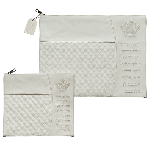 Faux Leather Like Talit - Tefilin Set 36*29 cm with Embroidery