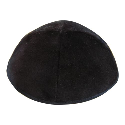 VELVET PLUSH BLACK KIPPAH 4 PARTS