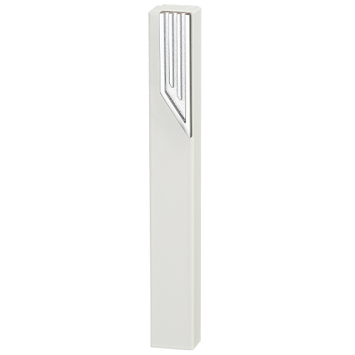 Aluminum Mezuzah 15 cm with Metal "Shin" - White