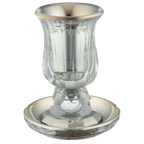 Crystal Kiddush Cup with Stem 13 cm contain 100ml / 3.4oz