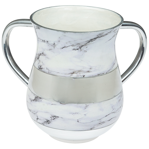 Aluminium Washing Cup 13 cm - White Marble