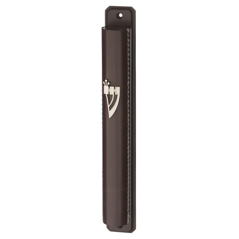 Mezuzah 12 cm Nut Color- Semi Round with Back - Brown
