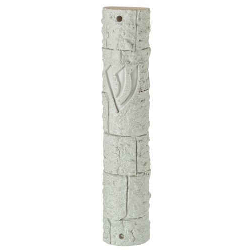 Polyresin Stone- Like Mezuzah 12 cm White Color