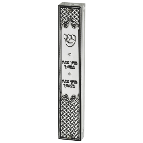 Square Perspex Mezuzah 12 Cm With Plaque- Welcome You