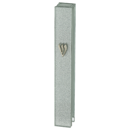 Glitter Glass Mezuzah with Silicon Cork 12 cm - SLV "Shin"